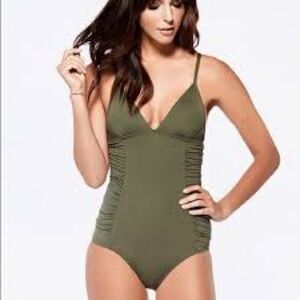 L*Space One Piece green bathing suite size 6